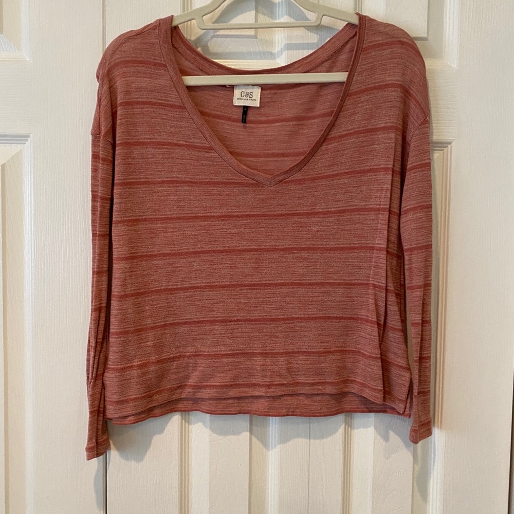 Blush striped long sleeve